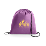 Sacs cordon personnalisés pas cher non-woven 80 gr/m2 Downtown couleur violet image avec logo