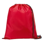 Sac à dos à cordons en polyester 210D avec coins renforcés Midtown couleur rouge première vue