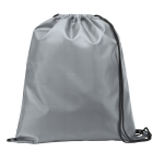 Sac à dos à cordons en polyester 210D avec coins renforcés Midtown couleur gris clair