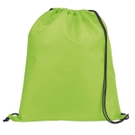 Sac à dos à cordons en polyester 210D avec coins renforcés Midtown couleur vert clair première vue