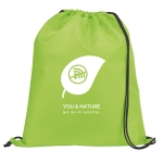 Sac à dos à cordons en polyester 210D avec coins renforcés Midtown couleur vert clair image avec logo 2
