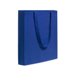 Sac 100% coton avec de longues anses et soufflet, 105 g/m² couleur bleu première vue