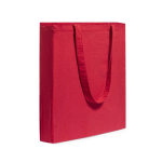Sac 100% coton avec de longues anses et soufflet, 105 g/m² couleur rouge première vue