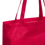 Sac 100% coton avec de longues anses et soufflet, 105 g/m² couleur rouge deuxième vue