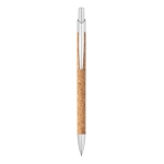 Stylo avec logo en liège et alu avec pochette à encre bleue Natural couleur naturel première vue