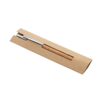 Stylo avec logo en liège et alu avec pochette à encre bleue Natural couleur naturel avec housse