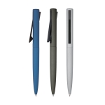 Stylos personnalisés en aluminium et plastique à encre bleue Museo diverses couleurs