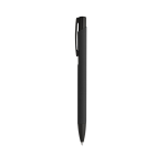Stylo en aluminium simple avec corps de couleur à encre bleue SoftLine couleur noir