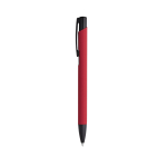 Stylo en aluminium simple avec corps de couleur à encre bleue SoftLine couleur rouge