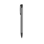 Stylo en aluminium simple avec corps de couleur à encre bleue SoftLine couleur gris