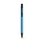 Stylo en aluminium simple avec corps de couleur à encre bleue SoftLine