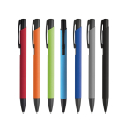 Stylo en aluminium simple avec corps de couleur à encre bleue SoftLine diverses couleurs