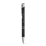 Stylo avec logo en alu avec corps caoutchouté et encre noire Glober couleur noir image avec logo