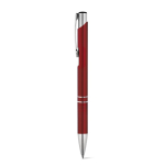 Stylo en aluminium avec mécanisme à bouton-poussoir encre bleue couleur rouge
