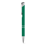 Stylo en aluminium avec mécanisme à bouton-poussoir encre bleue couleur vert