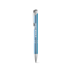 Stylo en aluminium avec mécanisme à bouton-poussoir encre bleue avec zone d'impression