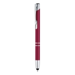 Stylo tactile en aluminium gravé pas cher à l'encre bleue Arrowtouch couleur rouge première vue