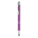 Stylo tactile en aluminium gravé pas cher à l'encre bleue Arrowtouch couleur violet première vue