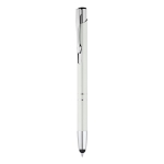 Stylo tactile en aluminium gravé pas cher à l'encre bleue Arrowtouch couleur ivoire première vue