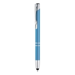 Stylo tactile en aluminium gravé pas cher à l'encre bleue Arrowtouch couleur bleu ciel première vue