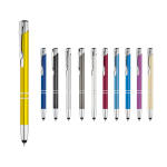 Stylo tactile en aluminium gravé pas cher à l'encre bleue Arrowtouch diverses couleurs