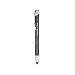 Stylo tactile en aluminium gravé pas cher à l'encre bleue Arrowtouch avec zone d'impression