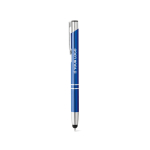 Stylo tactile en aluminium gravé pas cher à l'encre bleue Arrowtouch avec zone d'impression