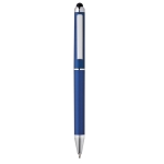 Stylo tactile en plastique avec finition en métal, Encre noire eTop couleur bleu première vue
