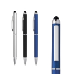 Stylo tactile en plastique avec finition en métal, Encre noire eTop diverses couleurs
