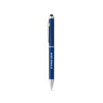 Stylo tactile en plastique avec finition en métal, Encre noire eTop avec zone d'impression