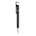 Stylo avec finition métallique, support pour portable encre bleue Tech couleur noir
