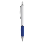 Stylo avec logo en plastique, grip caoutchouté Encre Bleue ColorBlanc couleur bleu