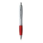 Stylos à bille d'affaires avec Encre Bleue antidérapante Silver&Color couleur rouge première vue