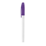 Stylo personnalisable avec capuchon et Encre Bleue Colorcap Print couleur violet