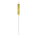 Stylo personnalisé avec bouchon transparent et Encre Bleue Clear Print couleur jaune