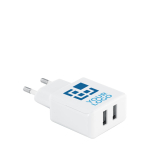 Prise chargeur personnalisable avec 2 ports USB Prise Square avec zone d'impression