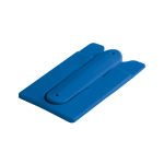 Porte-cartes en silicone avec adhésif pour téléphone MobileStand couleur bleu