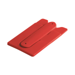 Porte-cartes en silicone avec adhésif pour téléphone MobileStand couleur rouge