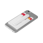 Porte-cartes en silicone avec adhésif pour téléphone MobileStand couleur blanc troisième vue