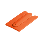 Porte-cartes en silicone avec adhésif pour téléphone MobileStand couleur orange