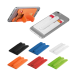 Porte-cartes en silicone avec adhésif pour téléphone MobileStand diverses couleurs