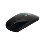 Souris sans fil à piles dans un boîtier Curve Plus couleur noir image avec logo