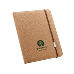 Dossier en liège avec feuilles de couleur ivoire et pochettes A4 Cork couleur naturel image avec logo