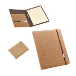 Dossier en liège avec feuilles de couleur ivoire et pochettes A4 Cork diverses couleurs