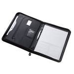 Conférencier personnalisé en similicuir avec bloc-notes Identity A4 couleur noir troisième vue