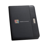 Conférencier personnalisé en similicuir avec bloc-notes Identity A4 couleur noir image avec logo