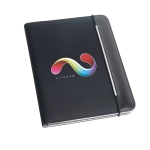 Porte-documents élégant en similicuir et polyester avec bloc A4 Colors couleur gris image avec logo