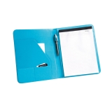 Porte-documents élégant en similicuir et polyester avec bloc A4 Colors couleur bleu ciel troisième vue