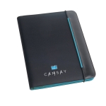 Porte-documents élégant en similicuir et polyester avec bloc A4 Colors couleur bleu ciel image avec logo