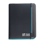 Porte-documents élégant en similicuir et polyester avec bloc A4 avec zone d'impression